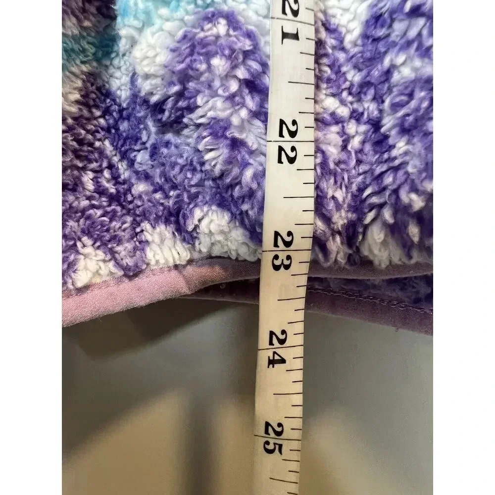 Eddie Bauer Kids Quest Plush Fleece Hooded Jacket Purple Aztec Fur Girls Large - Picture 6 of 7